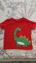 Червена блузка с динозавър 12/18размер, снимка 1 - Бебешки блузки - 45413974