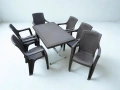 Комплект маса + 6 стола или 4 стола ратан 3 цвята и размери маси мод.6, снимка 2