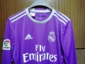 Real Madrid Ronaldo Away 2016 2017 Adidas Long Sleeve L/S Purple оригинална тениска фланелка екип, снимка 4