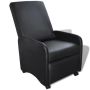 vidaXL Сгъваем фотьойл, черен, изкуствена кожа（SKU:241681, снимка 1 - Дивани и мека мебел - 45455522