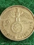 Сребърна монета 2 райхсмарки 1938г. Германия Трети Райх с Свастика за КОЛЕКЦИОНЕРИ 39293, снимка 5