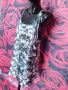 Сиво-черна туника потник с шарка на пера и заголен гръб Л/ХЛ , снимка 3