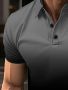 Мъжка тениска за с градиентен цвят, голям размер,за лятото,стилен стил,къс ръкав, снимка 1 - Тениски - 45717213