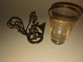  Ретро руски сервиз за ракия/ликьор - 6 бр. чаши с метални поставки (СССР) , снимка 4