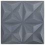 vidaXL 3D стенни панели, 24 бр, 50x50 см, оригами сиво, 6 м²（SKU:150921