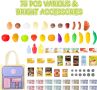 deAO Пазарска количка с храна и аксесоари, комплект за игра за деца, за ролеви игри, зелено, снимка 3