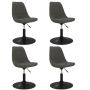 vidaXL Въртящи трапезни столове, 4 бр, тъмносиви, кадифе（SKU:338373, снимка 1 - Столове - 45264893