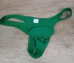Мъжки Прашки G-String Solid Color Green 💚, снимка 3