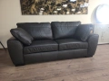 Черен кожен диван тройка Sona, снимка 2