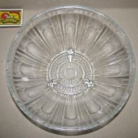Стара стъклена фруктиера 21 см купа 3 крачета, отлична, снимка 3 - Аксесоари за кухня - 45717082