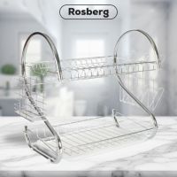 Сушилник за съдове Rosberg R53000H, Хром, 2нива, 40x25x39см., снимка 4 - Други стоки за дома - 45142176