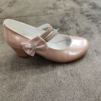 Елегантни детски обувки с токче в розово /Б79, снимка 4 - Детски обувки - 45448392