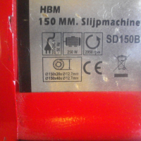 Немски Професионален Ел. Шмиргел-250 Вата/ф150мм-Като Нов-ОТЛИЧЕН-HBM Machinen, снимка 6 - Други инструменти - 45071757