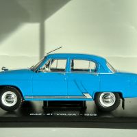 Ретро автомобил, GAZ – 21 VOLGA BLUE – 1959. Мащаб 1:24 см., снимка 5 - Колекции - 45160724