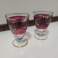 Стари соц чаши за ракия от цветно стъкло,  тънкостенни , снимка 12 - Чаши - 45405362