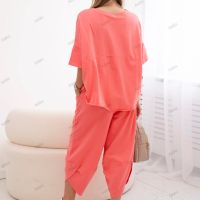 Дамски памучен комплект блуза + панталон, 3цвята , снимка 14 - Комплекти - 45657061