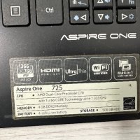 Лаптоп ACER ASPiRE One 725 цял за части, снимка 4 - Части за лаптопи - 44960281