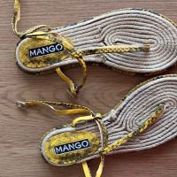 Манго Mango сандали жълти змийски каишки, снимка 5 - Сандали - 45494290