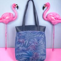 Модна дамска чанта David Jones//с красив тропически принт и фламинго//3 цвята//еко кожа, снимка 4 - Чанти - 45091393