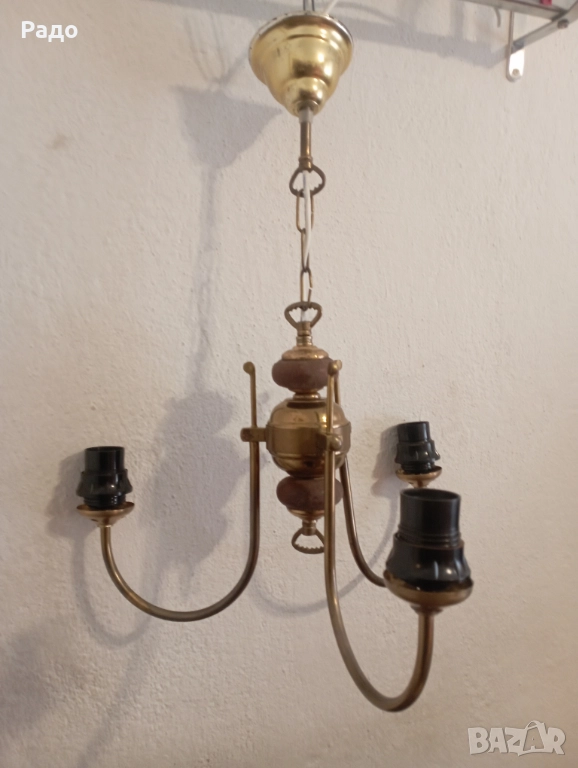 Стариннен месингов полилей, снимка 1