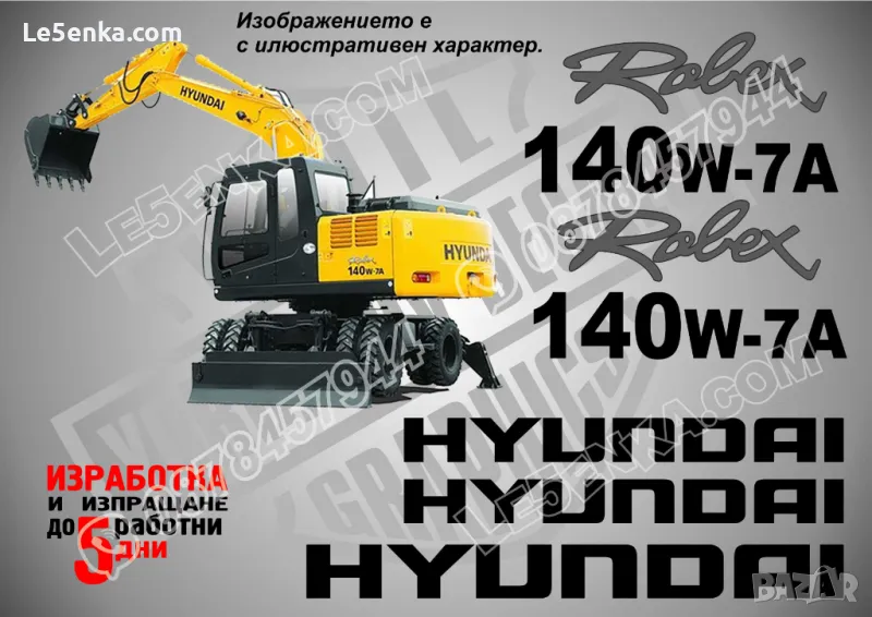 Hyundai Robex 140w-7a стикери надписи, снимка 1