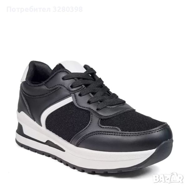 Модни дамски маратонки с мрежа на платформа модел: АBC-380 black , снимка 1