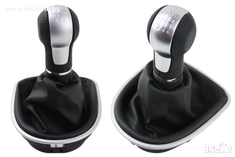 Кожена Топка за скоростен лост с маншон и рамка за Сеат SEAT Toledo III 3 Altea Leon 2 II с 5 и 6ск., снимка 1