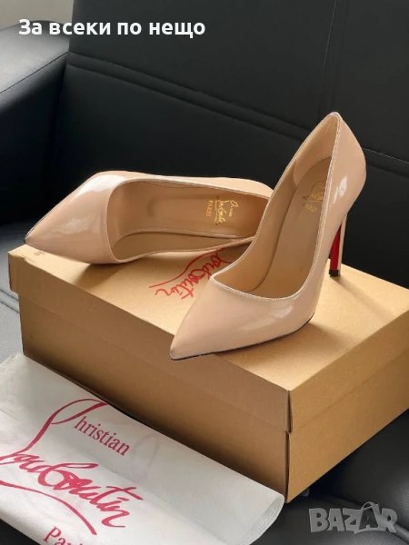 Christian Louboutin Дамски Бежови Обувки На Ток Кристиян Лоботин Код E675, снимка 1
