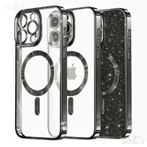 Калъф fixGuard - Luxury Glitter MagSafe - iPhone 16 Pro Max - Black, снимка 1