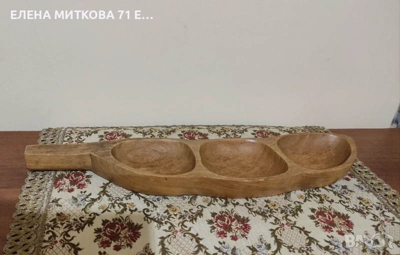 Плато/поднос за ядки или друго от тиково дърво, снимка 1