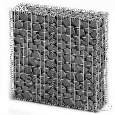 vidaXL Габион кошница с капаци, поцинкована тел, 100x100x30 см（SKU:141041, снимка 1