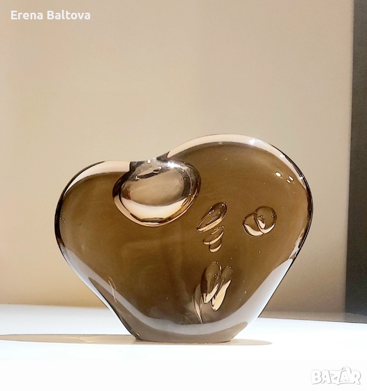 ♥Стъклена арт скулптура ваза Бохемия, снимка 1