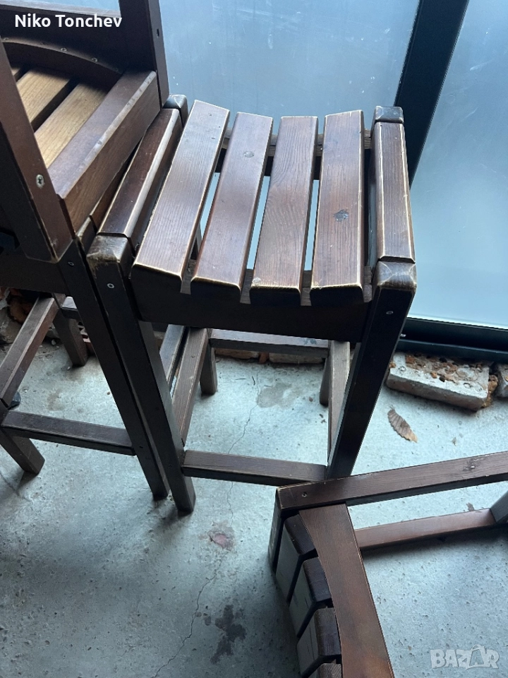 8бр. бар стола-щъркел,дървени, снимка 1