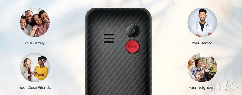 Мобилен телефон с SOS бутон , радио , фенерче Energizer , снимка 1