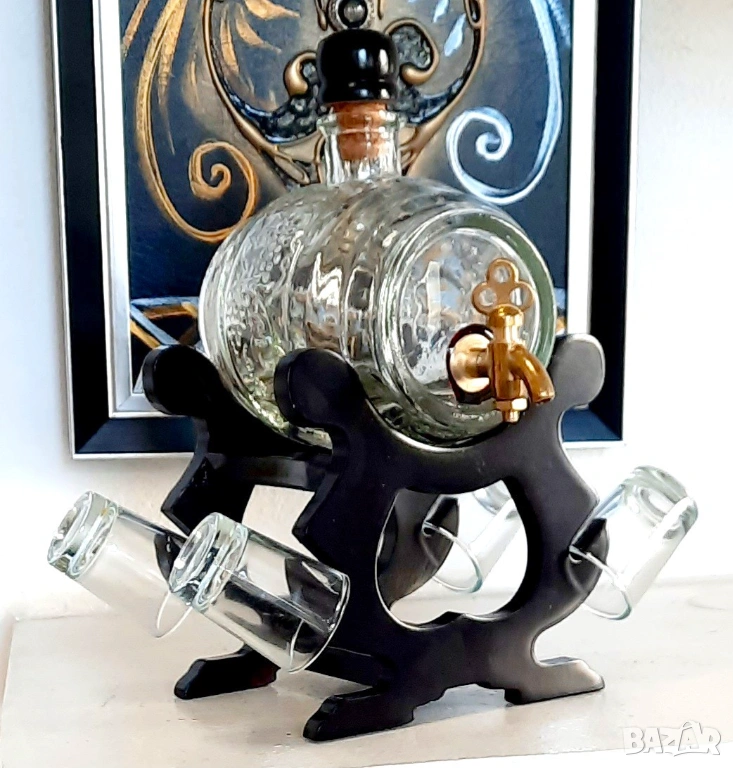 Стъклено буренце за ракия - Оригинален подарък за юбилей, рожден и имен ден, снимка 1