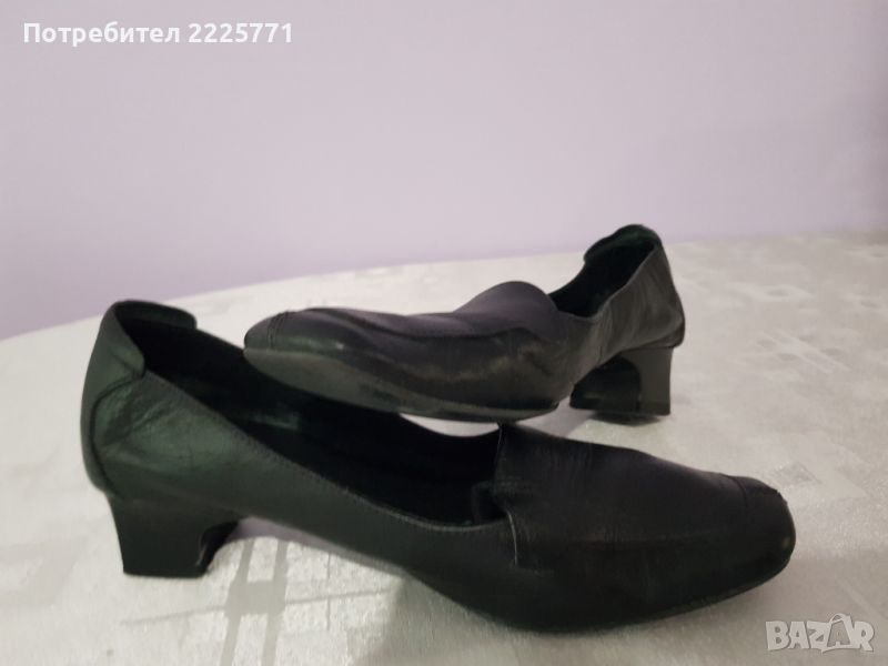 Черни дамски кожени обувки, снимка 1