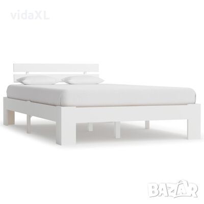 vidaXL Рамка за легло, бяла, бор масив, 140х200 см(SKU:810496, снимка 1