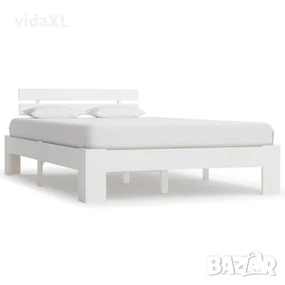 vidaXL Рамка за легло, бяла, бор масив(SKU:283157, снимка 1