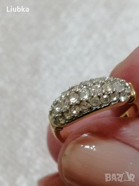 красиви позлатени пръстени с камъни , снимка 1