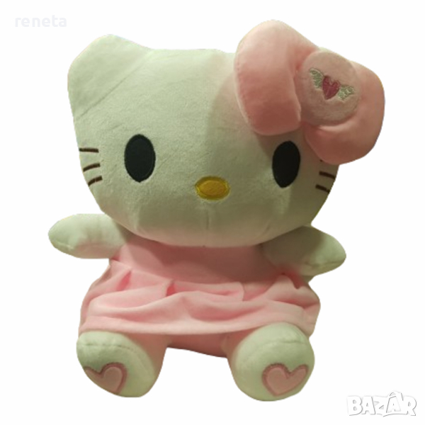 Играчка Hello Kitty, Плюшена,  Бяло/Розово, 29х23 см, снимка 1