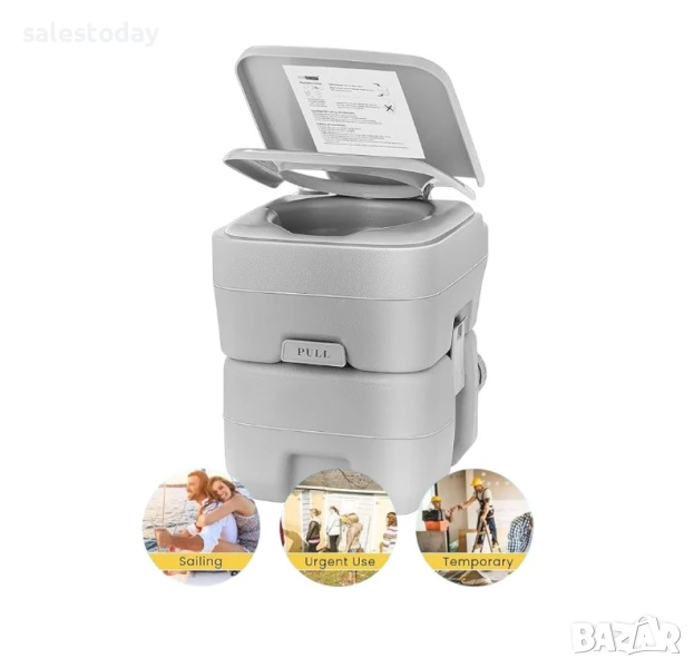 Тоалетна за къмпинг, 20л., преносима химическа тоалетна или портативна тоалетна, снимка 1