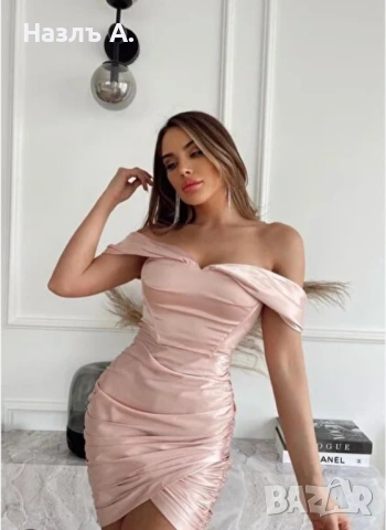 Рокля сатен, снимка 2 - Рокли - 54268739