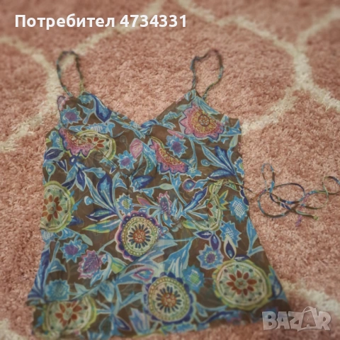 ZARA Копринен Топ , снимка 3 - Ризи - 53565547