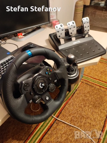 Logitech G923 XBox + PC лаптоп волан + скоростен лост ! С ГАРАНЦИЯ ! Симулатор Forza Assetto Corsa, снимка 5 - Джойстици и геймпадове - 51345858