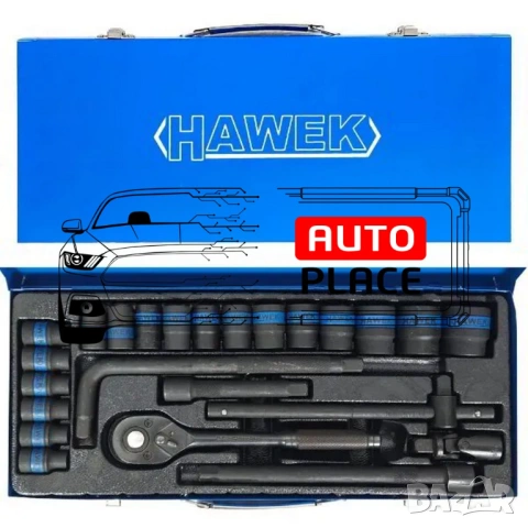 Гедоре с ударни вложки 24 части 1/2 до 24 мм HAWEK