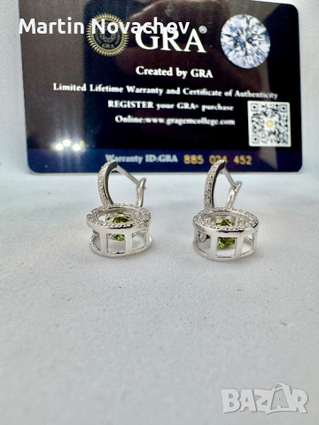 Сребърни обеци с мойсанит (Диамант) 0.5 карата, снимка 6 - Обеци - 54062736