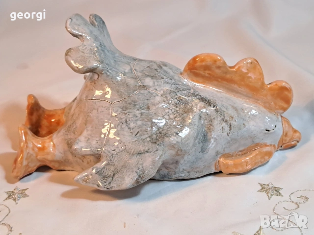 керамична скулптура кокошка уникат   32/5, снимка 5 - Декорация за дома - 53218078