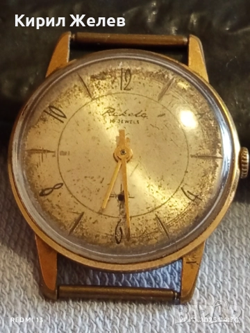 Стар механичен часовник мъжки РАКЕТА СССР 16 камъка позлатен Au за КОЛЕКЦИЯ 52227, снимка 4 - Антикварни и старинни предмети - 52479682