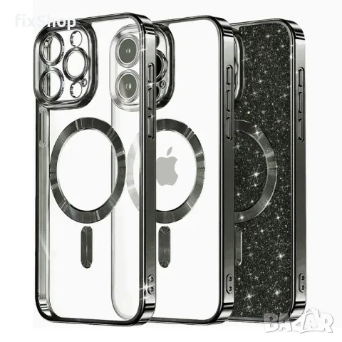 Калъф fixGuard - Luxury Glitter MagSafe - iPhone 16 Pro Max - Black, снимка 1 - Калъфи, кейсове - 48670669