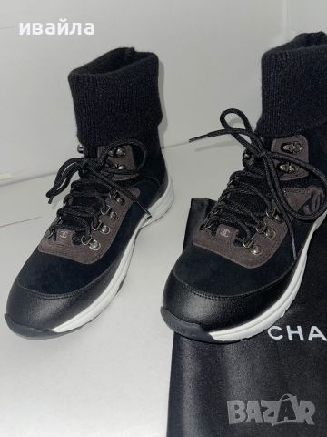 Черни маратонки сиви Шанел Chanel , снимка 9 - Маратонки - 45783007